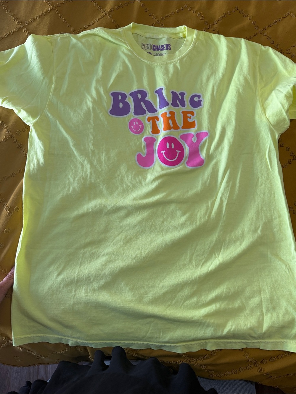 Chaser Neon Yellow 'Bring The Joy' Graphic Tee -